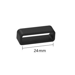 Szilikon óraszíj bújtató, fekete, 24mm