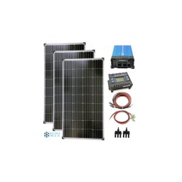 Szigetüzemű napelem rendszer 3x170w napelem + 1500w szinusz inverter + 40A töltővezérlő