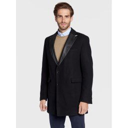 CG - CLUB of GENTS Gyapjú kabát Piper-K 254001-001 Fekete Slim Fit