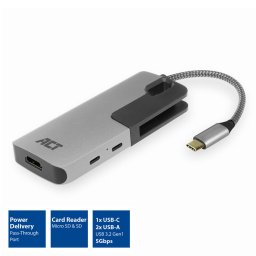 Notebook dokkoló USB-C szürke ACT (AC7021)