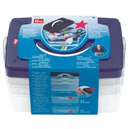 Prym Multi Click Basic Box, műanyag 3 szintes bővithető tárolódoboz, 612403