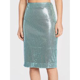 Guess Midi szoknya Megan W2BD54 KBDV0 Kék Slim Fit