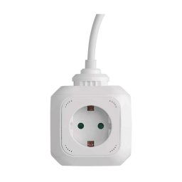 Hálózati Elosztó Kocka, 4 Aljzat, 2 Usb, 1,9M, Schuko
