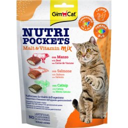 GimCat Nutri Pockets Jutalomfalat - Maláta & Vitamin Mix 150g