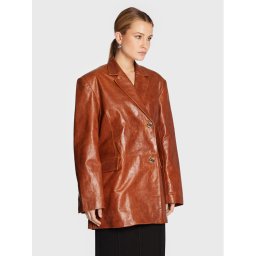 Remain Zakó Bolette Blazer Leather RM1662 Barna Relaxed Fit