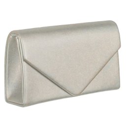 Ezüst színű műbőr női alkalmi táska V alakú fedéllel Fashion Bags