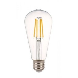 LED Filament körte 8W E27 360° MelegFehér átlátszó búra 2700K, 880 lumen 2 év garancia