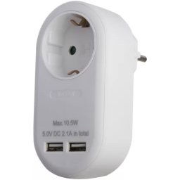 Elosztó 1es aljzat / 2x USB csatlakozóval