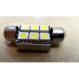 LED autós sofita rendszám,- és belsőtér világitás C6L5050 36mm HidegFehér 1 év garancia