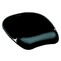 Egéralátét csuklótámasszal, géltöltésű, FELLOWES \Crystal™ Gel\, fekete