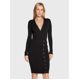 Guess Kötött ruha Alexandra W2BK39 Z2V42 Fekete Slim Fit