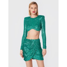 Elisabetta Franchi Blúz és szoknya szett TG-002-27E2-V500 Zöld Slim Fit