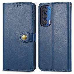 LEATHER BUCKLE pénztárca Motorola Edge 2021 kék