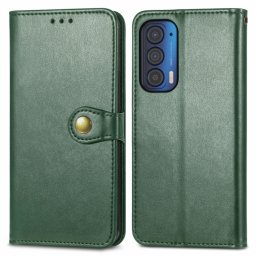 LEATHER BUCKLE Pénztárca Motorola Edge 2021 zöld