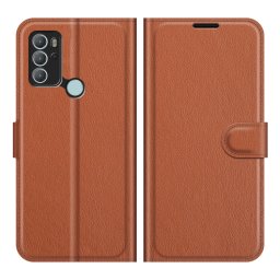 LITCHI Védőburkolat Motorola Moto G60s barna
