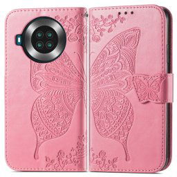 ART Wallet huzat Cubot Note 20 / Note 20 Pro BUTTERFLY rózsaszín