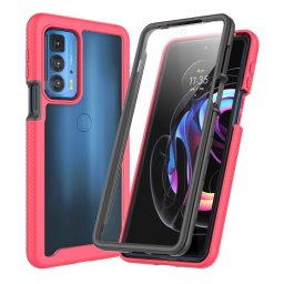 DUAL Kétoldalas borító fóliával Motorola Edge 20 Pro rózsaszín