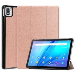 LEATHER Flip tok TCL TAB 10S rózsaszín arany színhez