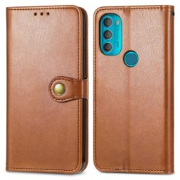 LEATHER BUCKLE tok Motorola Moto G71 5G barna