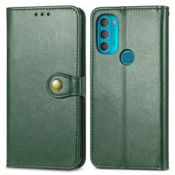 LEATHER BUCKLE tok Motorola Moto G71 5G zöld