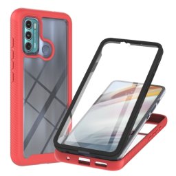DUAL Kétoldalas borítás Motorola Moto G60 piros fóliával