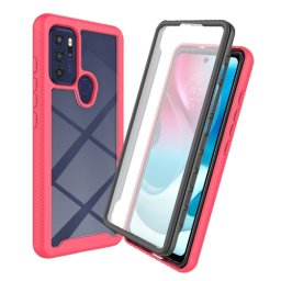 DUAL Kétoldalas borító fóliával Motorola Moto G60s rózsaszín