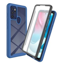 DUAL Kétoldalas borító fóliával Motorola Moto G60s kék
