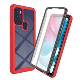 DUAL Kétoldalas borító fóliával Motorola Moto G60s piros