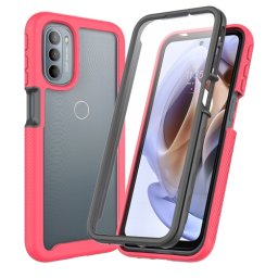 DUAL Kétoldalas borító fóliával Motorola Moto G71 5G rózsaszín
