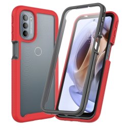 DUAL Kétoldalas borítás fóliával Motorola Moto G71 5G piros