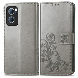 ART pénztárcavédő Oppo Reno7 5G FLOWERS szürke