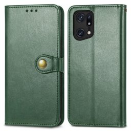 LEATHER BUCKLE pénztárca tok Oppo Find X5 Pro zöld