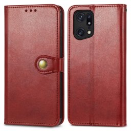 LEATHER BUCKLE tok Oppo Find X5 Pro piros