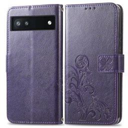 ART Wallet borító Google Pixel 6a FLOWERS lila