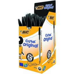 BIC Golyóstoll, 0,32 mm, kupakos, BIC "Cristal Original", fekete