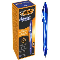 BIC Zseléstoll, 0,3 mm, nyomógombos, BIC "Gel-ocity Quick Dry", kék