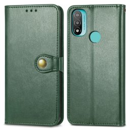 LEATHER BUCKLE Pénztárca Motorola Moto E20 zöld