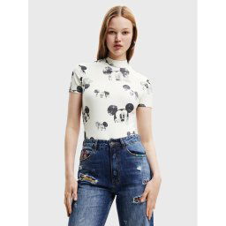 Desigual Body DISNEY Mickey 22WWQK08 Bézs Slim Fit