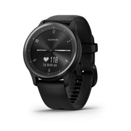 Garmin Vívomove Sport fekete szilikon szíjjal szürke órakerettel