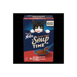 FELIX Soup Tender strips Házias válogatás szószban nedves macskaeledel falatkákkal 6x48g