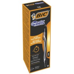 BIC Zseléstoll, 0,3 mm, nyomógombos, BIC "Gel-ocity Quick Dry", fekete