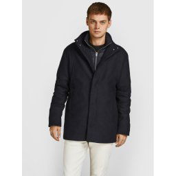 Jack&Jones Gyapjú kabát Dunham 12189349 Fekete Regular Fit