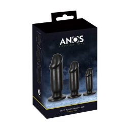 Anos Trainig Kit - anál dildó szett, 3 részes, fekete