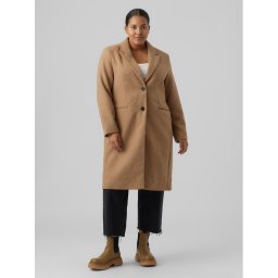 Vero Moda Curve Gyapjú kabát Blaza 10276365 Barna Regular Fit