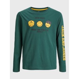 Jack&Jones Junior Blúz Smileyworld 12223448 Zöld Regular Fit