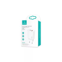 Usams T35 CC121 PD Hálózati Gyorstöltő QC3.0+Pd3.0 20W Fehér