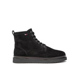 Tommy Hilfiger Csizma Hilfiger Cleated Suede Boot FM0FM04191 Fekete