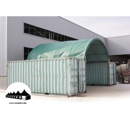 Konténer fedés 8x6m - 720g/m2 PVC / Tűzálló / Zöld