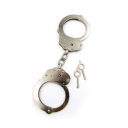 Double Lock Handcuffs With Chain steel.
