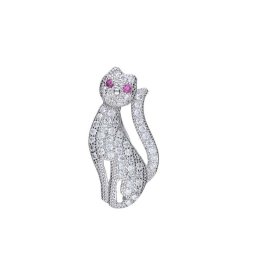 Ezüst cica medál cirkónia kövekkel